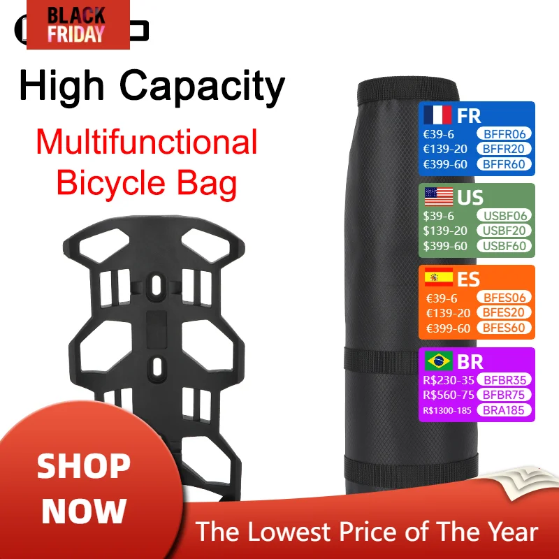 RIRO Portable Waterproof Bike Bag Multifunctional High Capacity Frame Front Tube Cycling Bag/Bottle Cage  Cycling Equipment