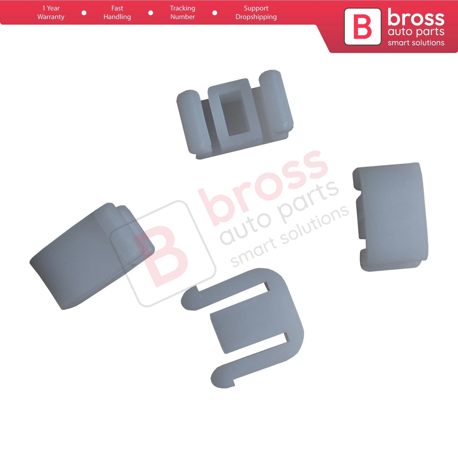 Bross Auto Parts BWR5315 4 Pieces Window Regulator Clips All Doors for VW Polo Classic 6KV2 1995-2002 Saloon Made in Turkey