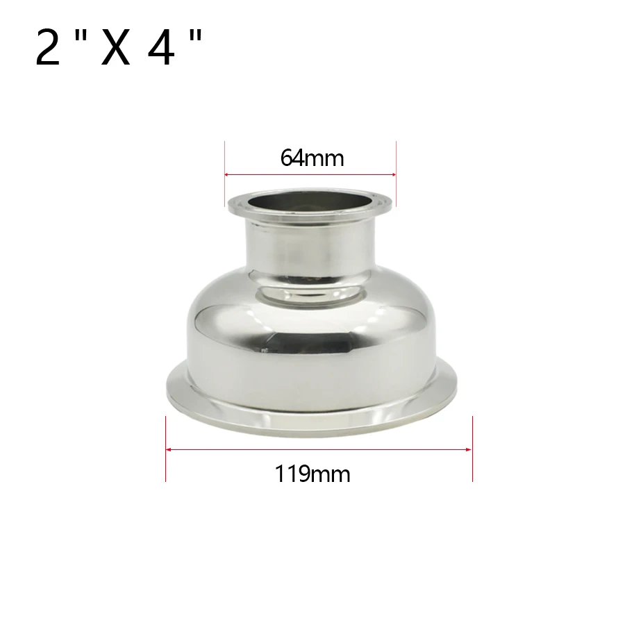 Tri-Clamp-Schüsselreduzierer aus Edelstahl 304 – halbkugelförmiger niedriger Widerstand für 50,5–115 mm (1,5–4 Zoll) Getränke-Homebrew-Fitting – Detail 6