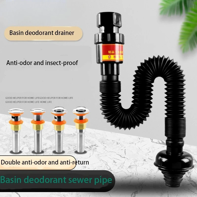 Balcony Basin Drain Pipe Deodorant Bathroom Sink Sink Drain Pipe Fittings Anti-return Smell