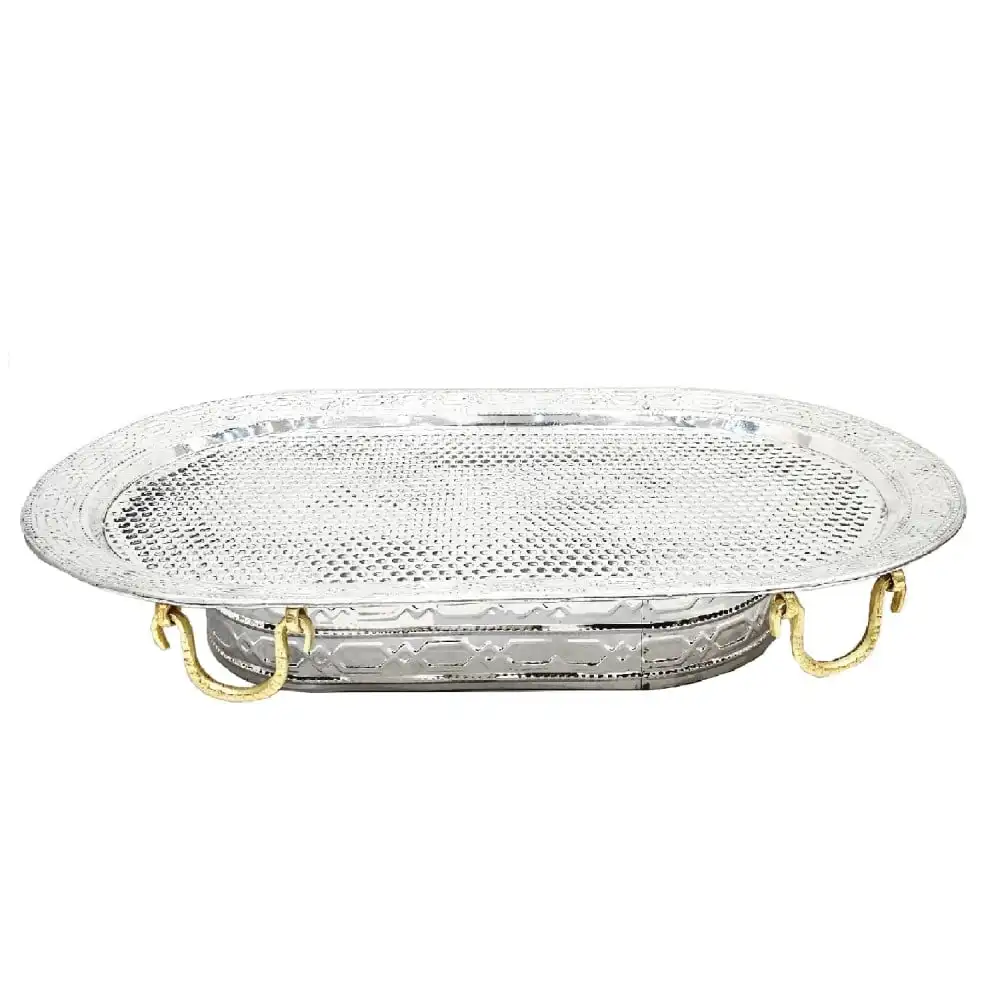 Aluminum Arabian Fruit Platter and Server Plate