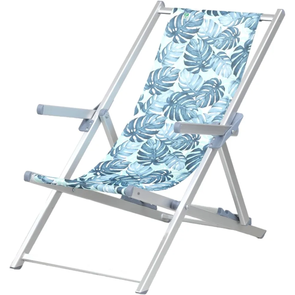 Sedia a sdraio pieghevole Salento in alluminio con 4 posizioni Mare Spiaggia Piscina Giardino (Verde Savanna)