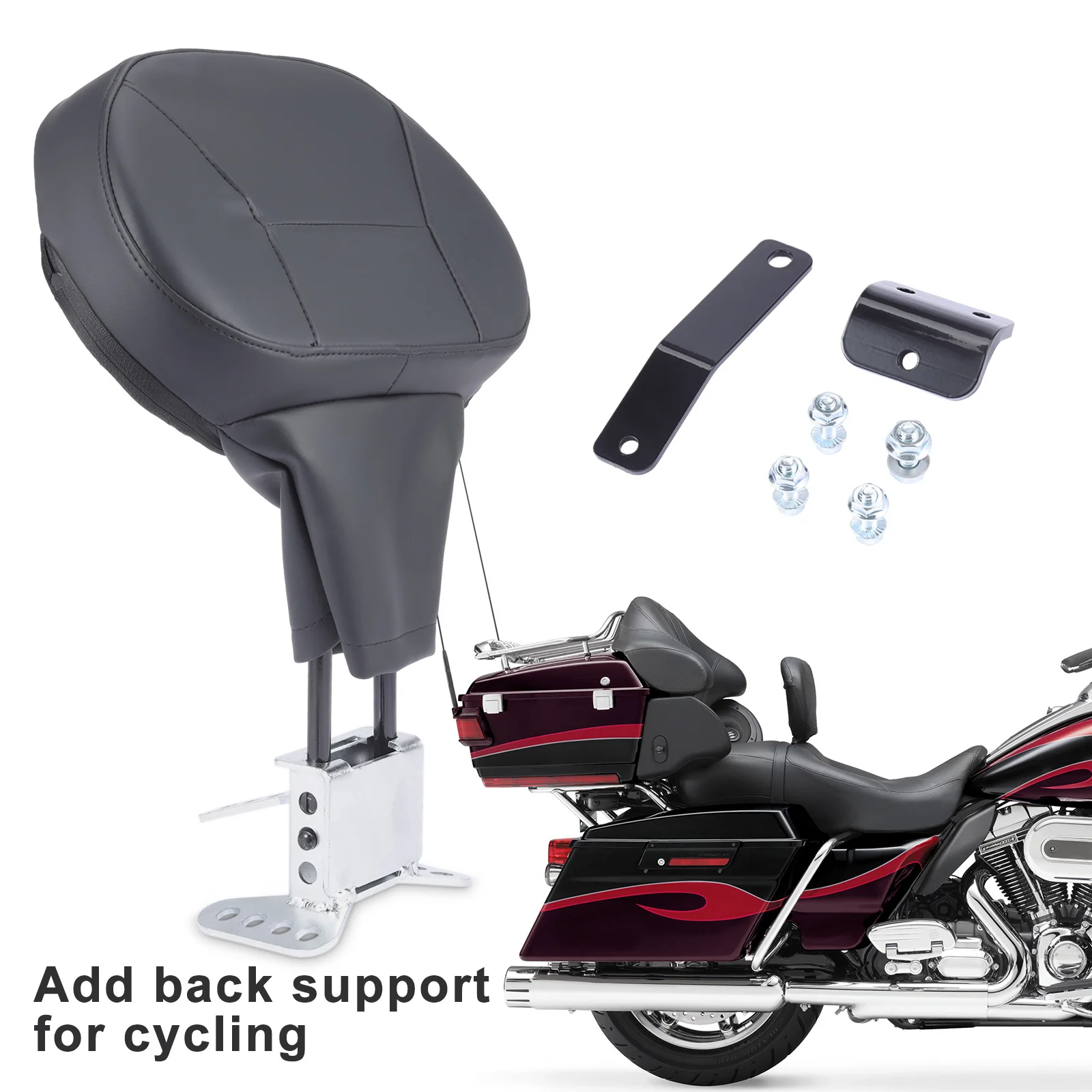 

Detachable and adjustable plug-in driver rider backrest cushion suitable for Harley Street Slide King 2009-2023