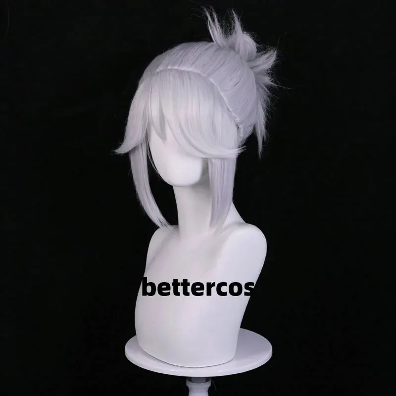 ゲーム Valorant コスプレジェット銀白色シルバーグレー耐熱人工毛ウィッグ + ウィッグキャップ