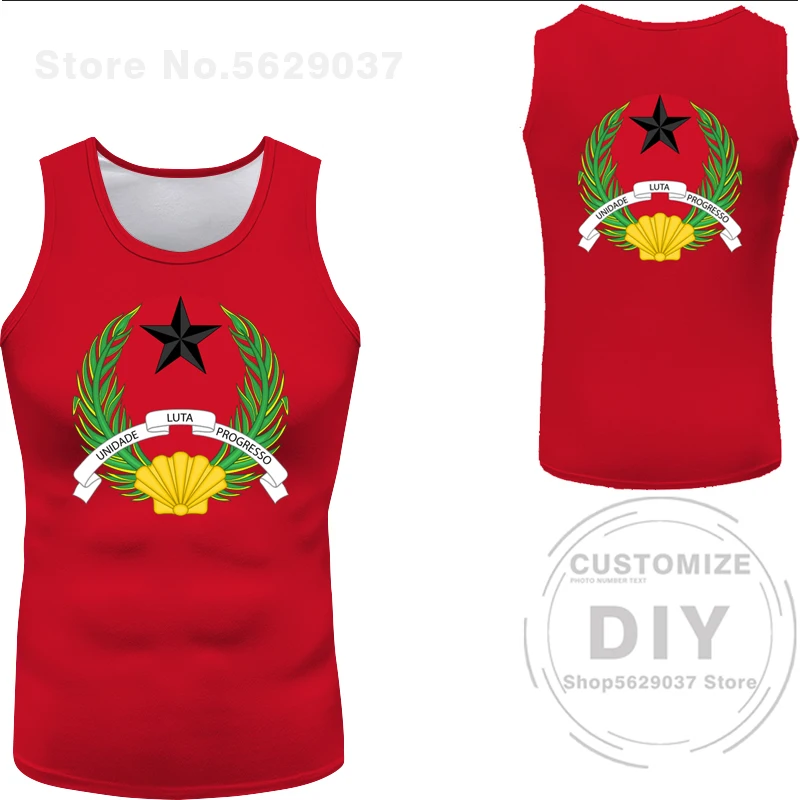 Guinea Bissau Vest Diy Free Custom Name Gnb Sleeveless Tshirt Nation Flag Country Gw Republic Guinee College Print Photo Clothes