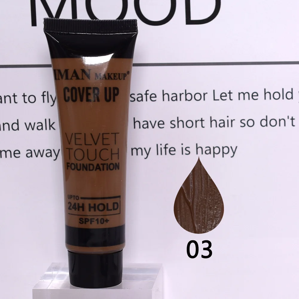 24PCS Black Skin Foundation Series Liquid Foundation High Coverage Makeup Base Foundation Full Coverage Lightweight Foundation