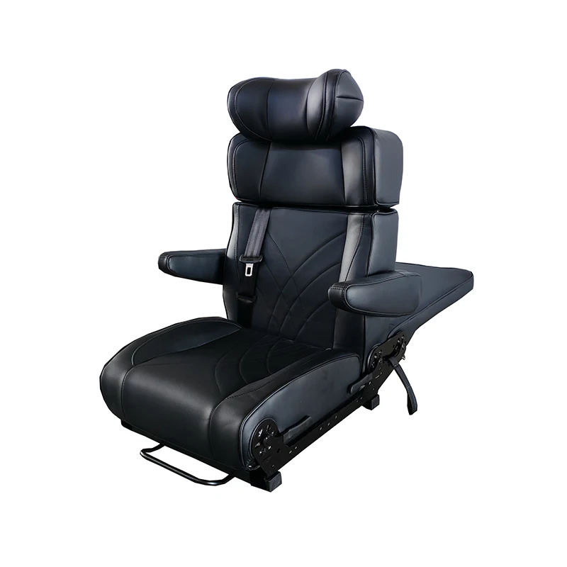 

Customizable Single Person Three-Fold Leather Seat Bed for RV Van Motorhome Modified Seats Black