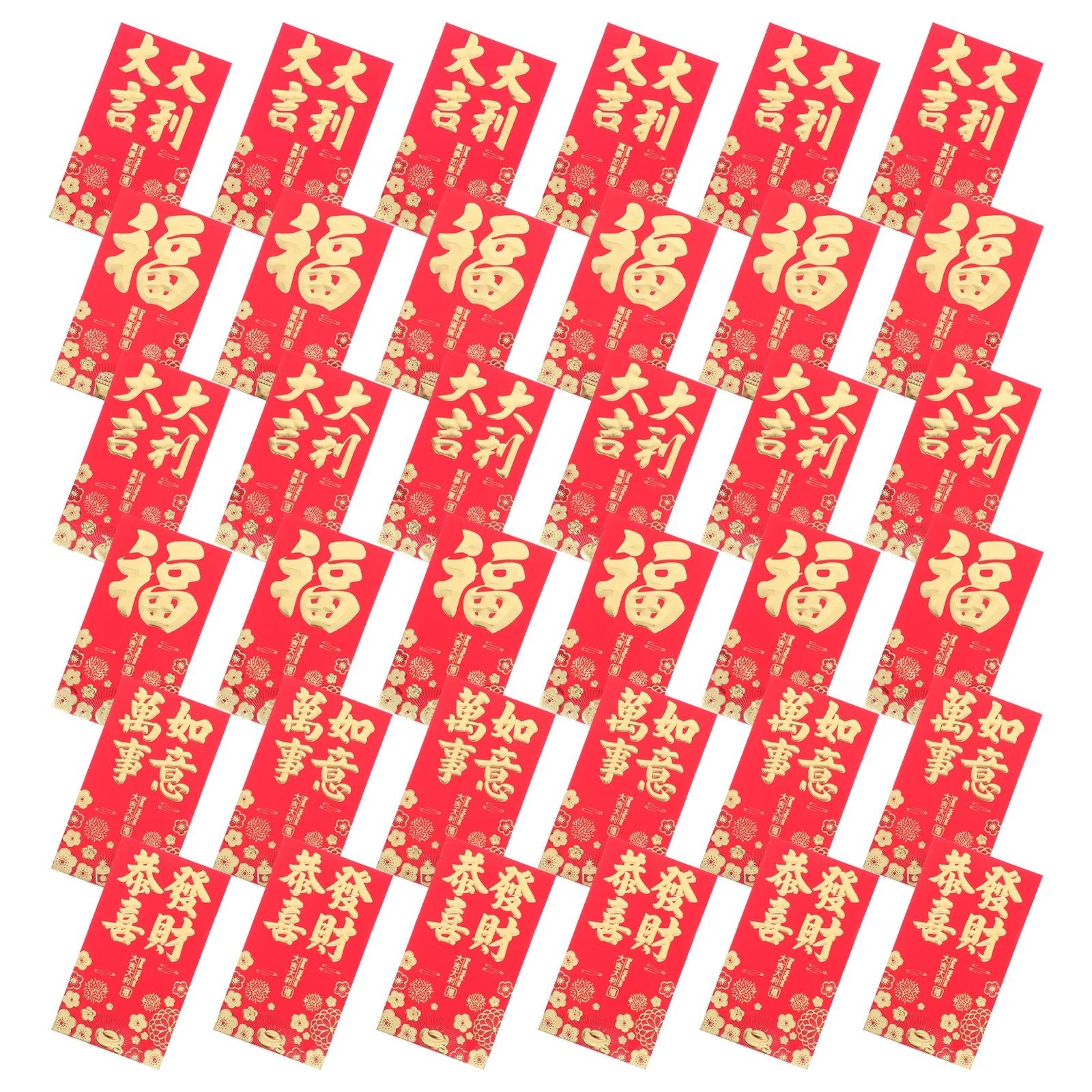 

36 Pcs Red Envelopes Chinese New Year Lucky Money Bags Prosperity Peace Health Happiness Celebrations Gifts Printing Envelope