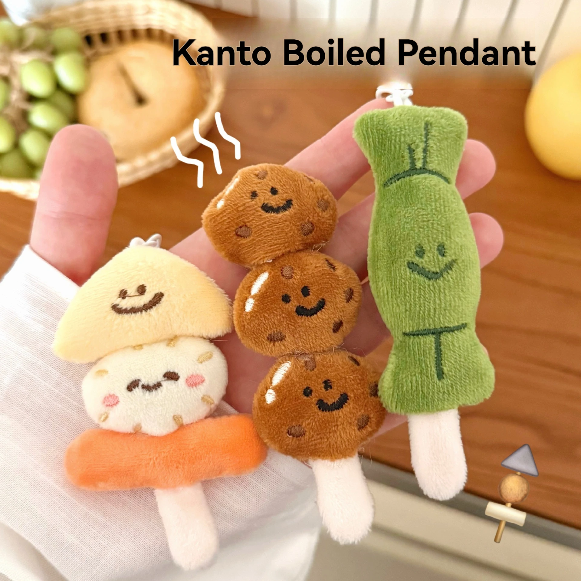 1/8 pçs criativo kanto estilo de cozinha pingente versátil boneca de pelúcia pingente mochila chaveiro pingente decorativo