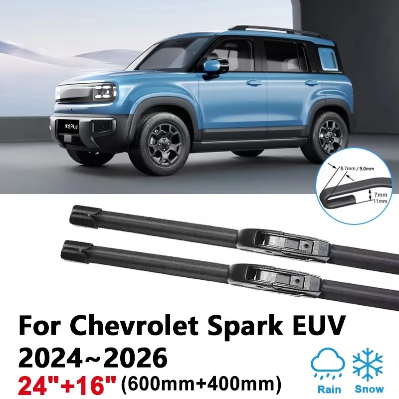 24"+16" For Chevrolet Spark EUV Baojun Yep Plus 2024 2025 2026 Car Wiper Blade Front Windscreen Windshield Wipers Accessories