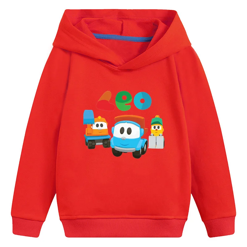 Hot Sale Kids Hooded Hoodies Leo The Truck Tv Show Cartoon Children Sweatshirts Girls Clothes Baby Boys Pullover Tops,KMT5481