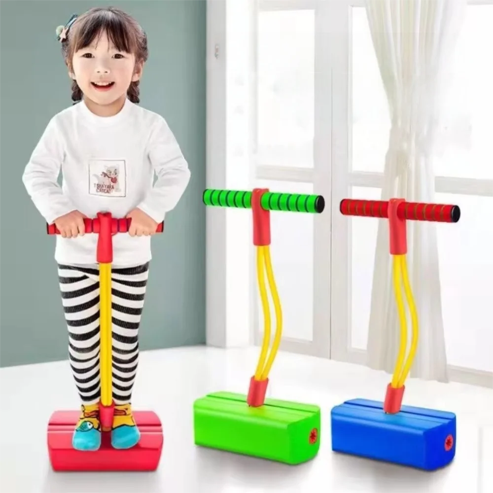 

Забавный детский джемпер Pogo Stick, тренировка с отскоком и скрипучими звуками, игрушка для прыжков в виде лягушки, детская игрушка для выращивания более высокого баланса