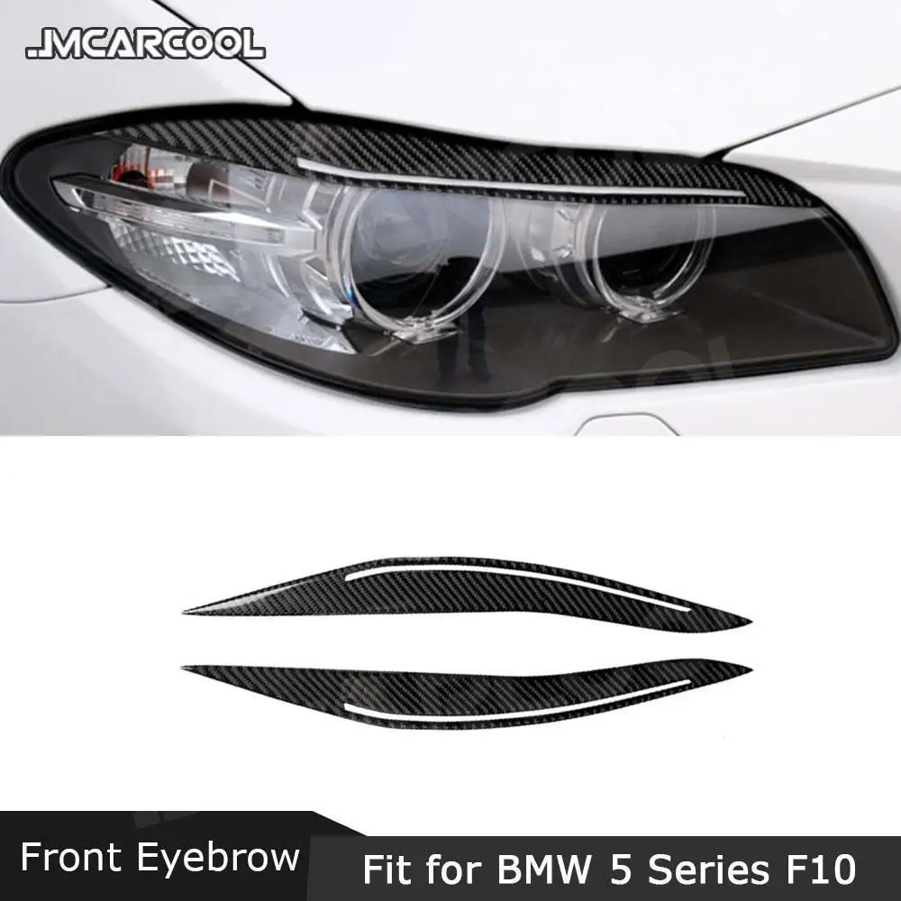 

JMCARCOOL настоящее углеродное волокно, авто передний бампер, чехлы для фар для BMW 5 серии F10 F18 520 525 2010-16