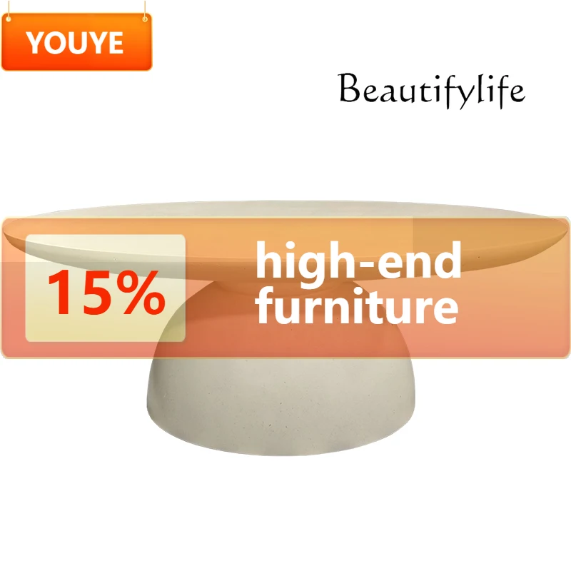 

C40 Wabi Sansi цементный журнальный столик уличный современный простой бетонный столик скандинавский креативный эллиптический травертинный чайный столик