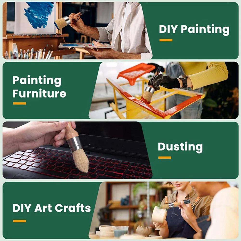 

A43F-3 упаковки кистей для мела, восковая кисть, кисти для мела для дерева, круглые кисти для рисования для домашнего декора