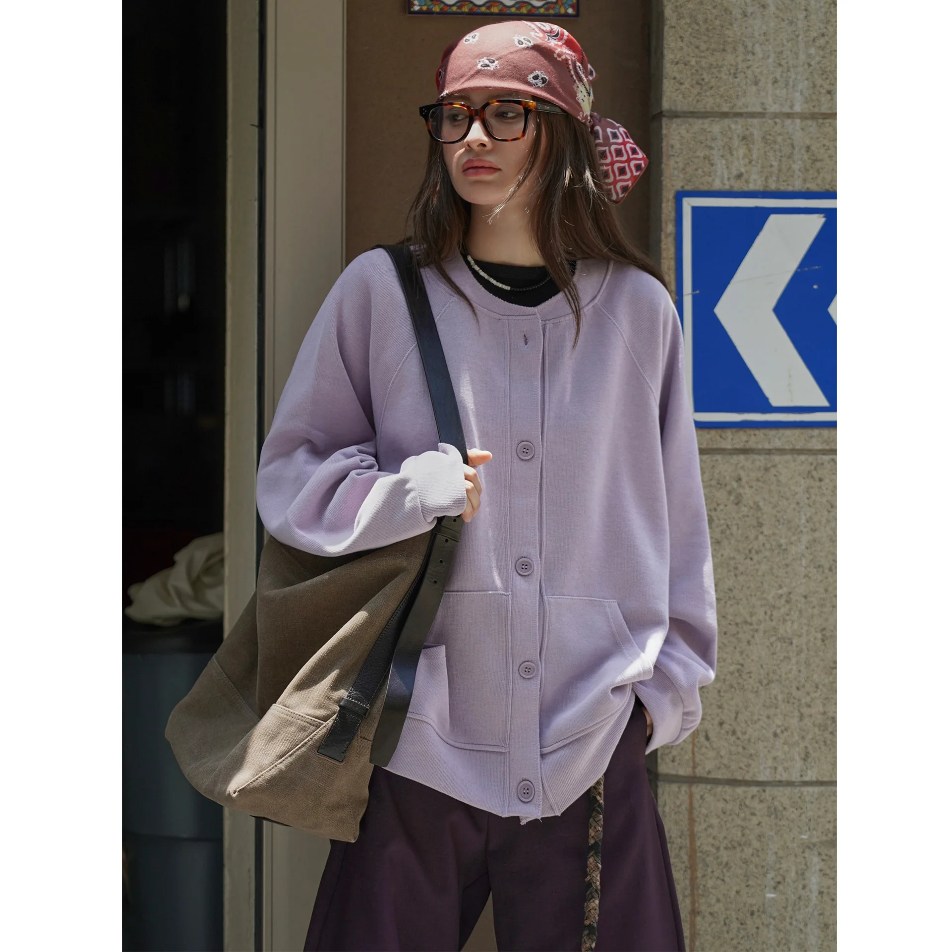 

Autumn Casual Raglan Baseball Collar Cardigan Sweatshirt Oversized Jacket Layered Top For Women