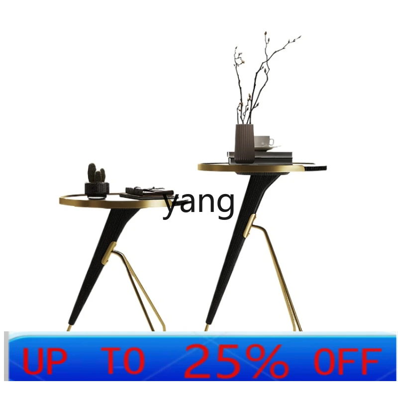 lh Retro Living Room Sofa Corner Table Three-Leg Light Luxury Designer Model Room Leisure Balcony Side Table