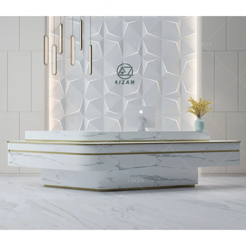 مخصص. مكتب استقبال رخامي بحجم مخصص مكتب استقبال مخصص عالي الجودة لمتجر الشركة