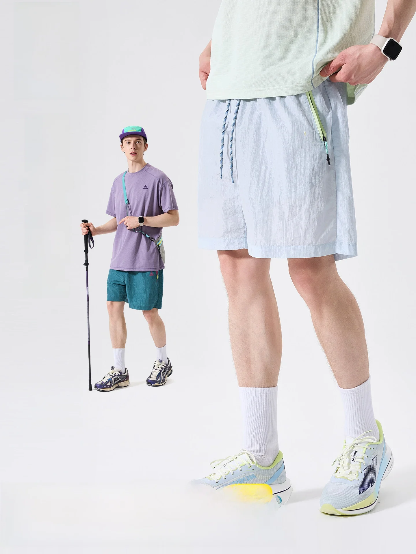 

LAZY DAY Outdoor Men's Quick Dry Shorts Breathable Lightweight Loose Fit Sport Five-Quarter Length Nylon Fabric Casual Shorts