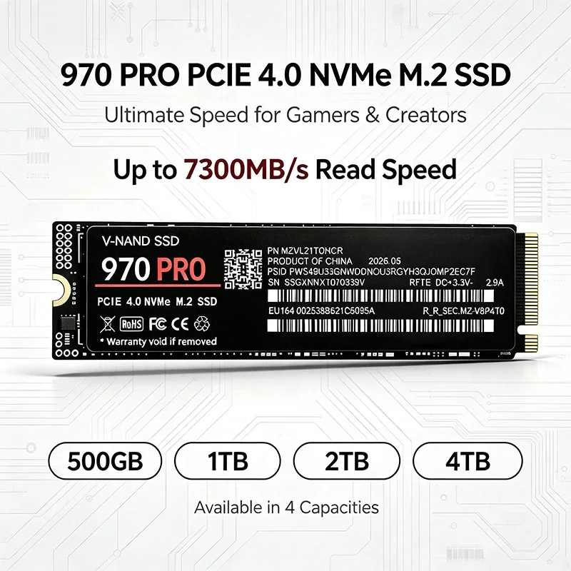 NEW Gaming 970 PRO M.2 NVMe SSD PCIe 4.0 X4 7300MB/s TLC 3D NAND 2280 internal drive 500GB to 4TB for PS5 PC low power