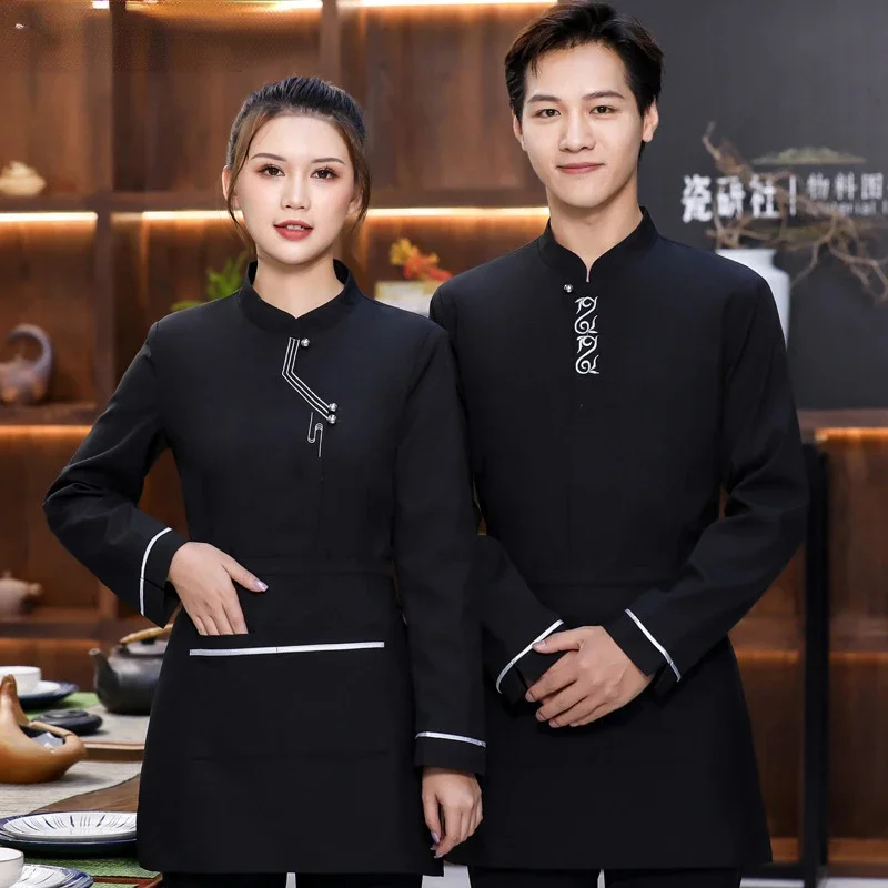 Tea House Hot Pot Workwear Long Sleeve Cook Clothing Waiter Uniform Catering Hotel Food Service Chef Jacket Cook Clothes Tops