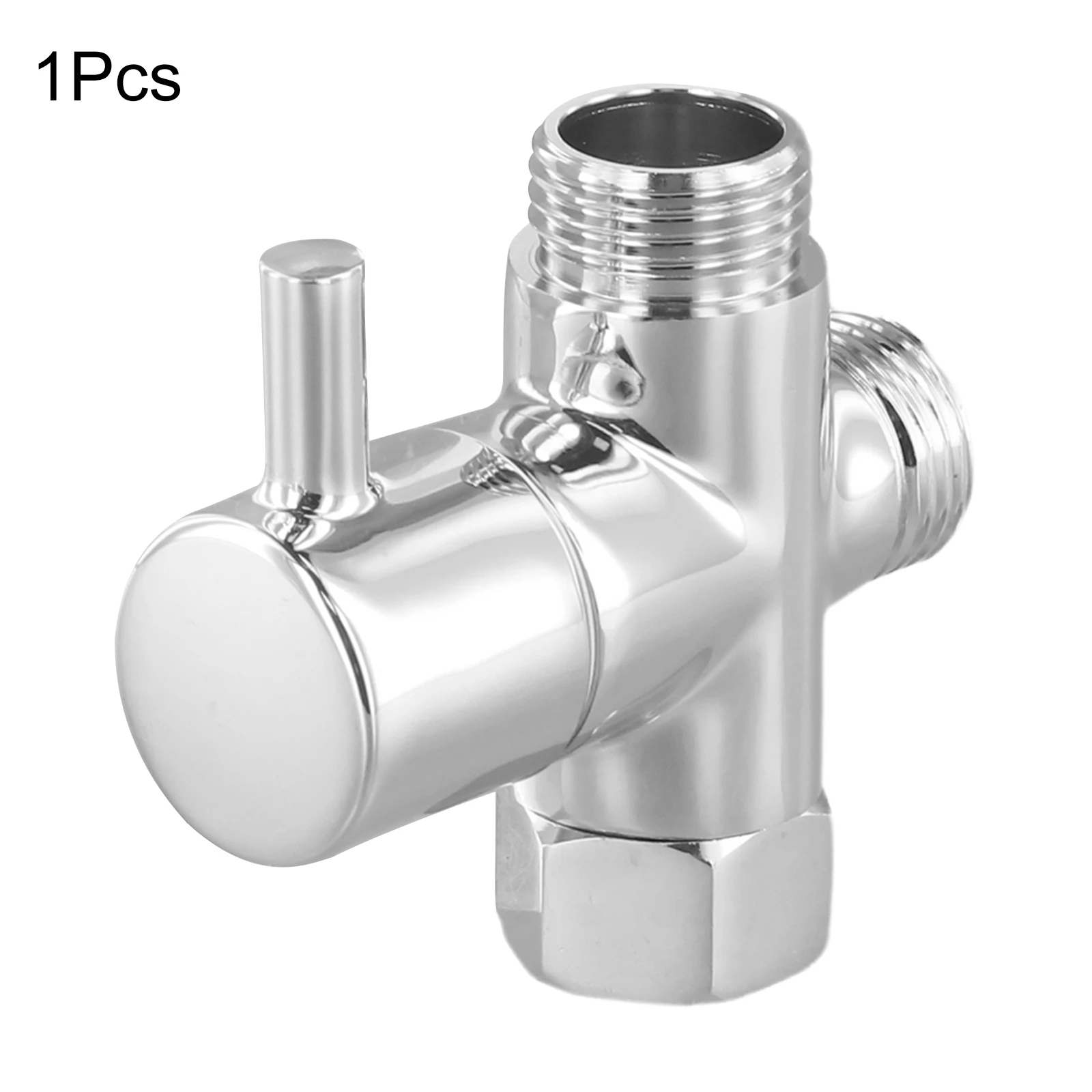 3 Way Brass Diverter Valve, Chrome Finish, Reliable Water Distribution, Smooth Switching Between Handheld and Fixed Shower Head