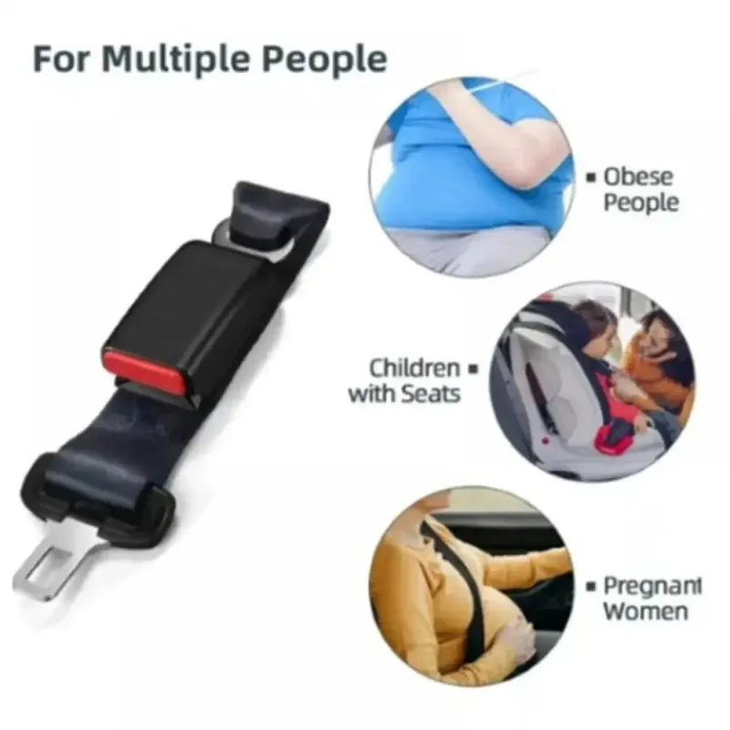 Universal Car Seat Belt Extender, Safety Belt Webbing Extension Buckle, Auto Seatbelt Extension Connector Accessories
