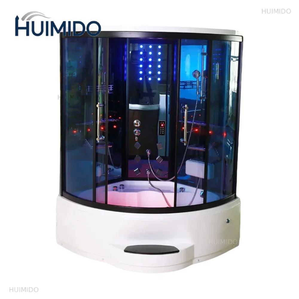 1500X1500X2150mm Luxury Steam Shower Cabin Bathroom Shower Enclosure Multi-Functional Wet Sauna Room A-081