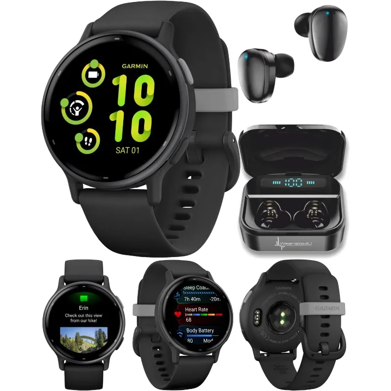 

Garmin Vivoactive 5 Health and Fitness GPS Smartwatch, 1.2 in AMOLED Display, Up to 11 Days of Battery, Slate Aluminim Bezel