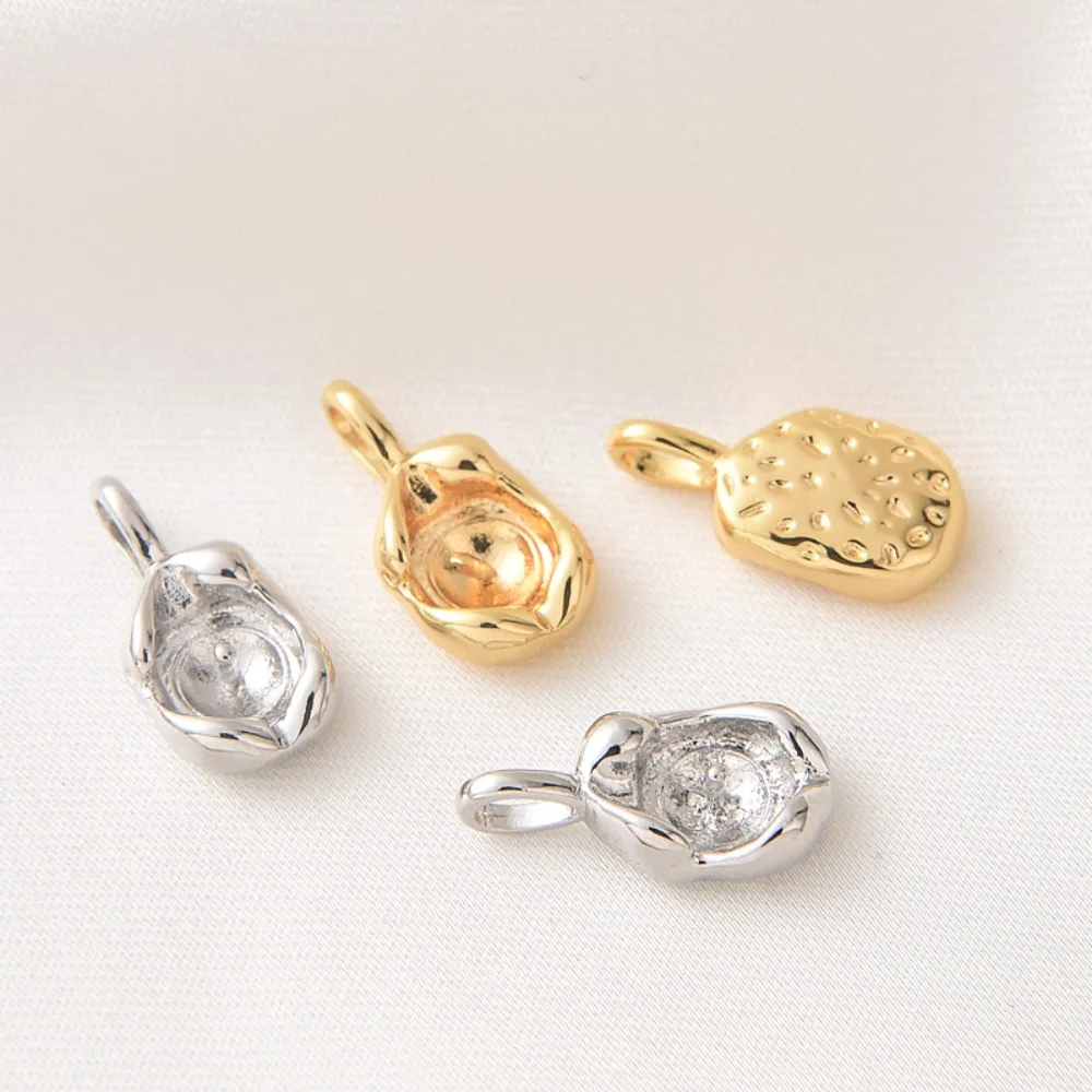 

14K Gold-plated Pearl Pendant Set, Diy Necklace Pendant with Needle, Small Tray, White Gold Base Set Accessory