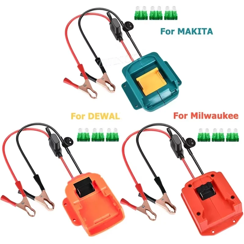 Car Jump Starter for Makita/Milwaukee/Dewal 18V Lithium Battery Adapter Car Booster Starting Device Jump Start Converter Clip