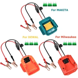 Car Jump Starter for Makita/Milwaukee/Dewal 18V Lithium Battery Adapter Car Booster Starting Device Jump Start Converter Clip
