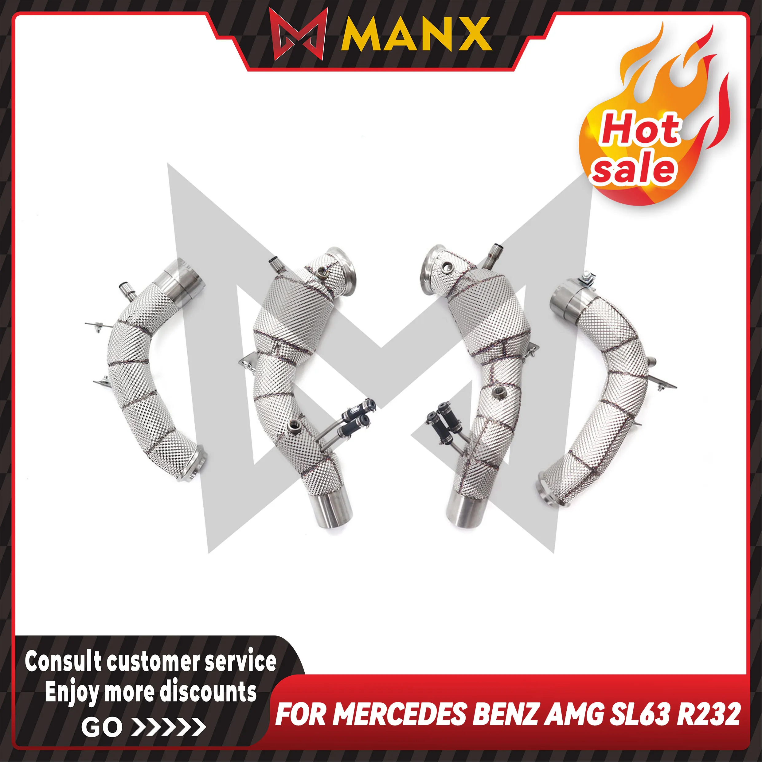 

Выхлоп MANX для Mercedes Benz AMG SL63 R232, тепловые экраны для водосточной трубы, высокая точность, длительный срок службы