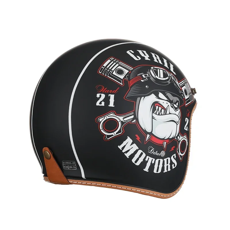 Open Face Motorcycle Helmet Lightweight Adult Retro Jet Helmet for