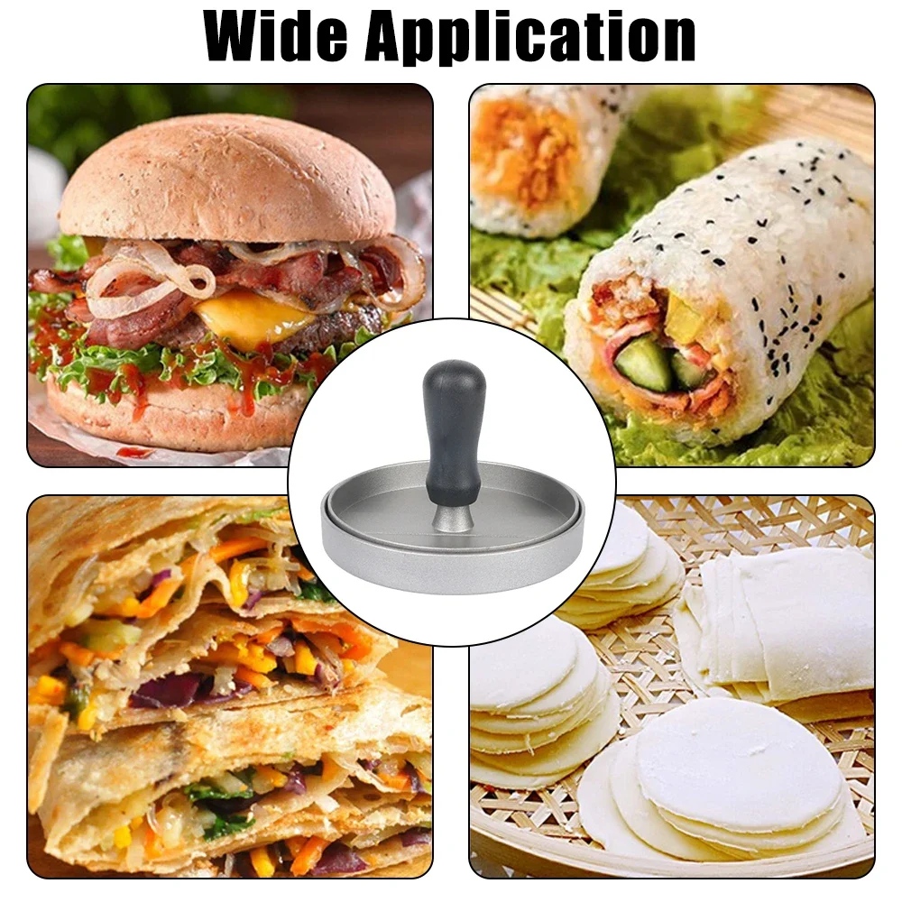 Non-Stick Burger Press Hamburger Patty Maker Aluminum BBQ Grill Patty Maker with Wax Paper for Kitchen