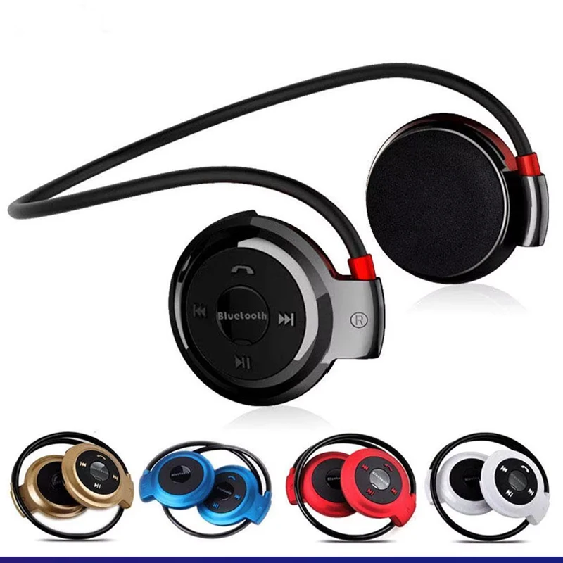 Sport Wireless Bluetooth Headphones Stereo Earphones Mp3 Music Player Headset Earpiece Micro SD Card Slot Handsfree Mic