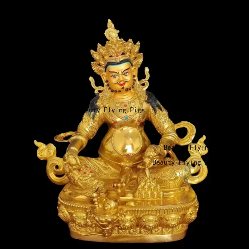1 height 21 pure copper yellow statue of the God of Wealth tantric deity's home Buddhist hall feng shui ornament