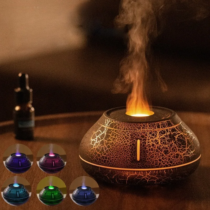 

Colorful Flame Aroma Diffuser,Simulated Sprayer,Home Fragrance Atmosphere Light Humidifier Desktop Creativity Incense Burners