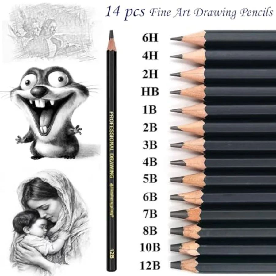 Sketching and Drawing Pencils Set-26pcs, Art Supplies Drawing Kit, Graphite Charcoal Professional Pencils Set, Adults Beginners