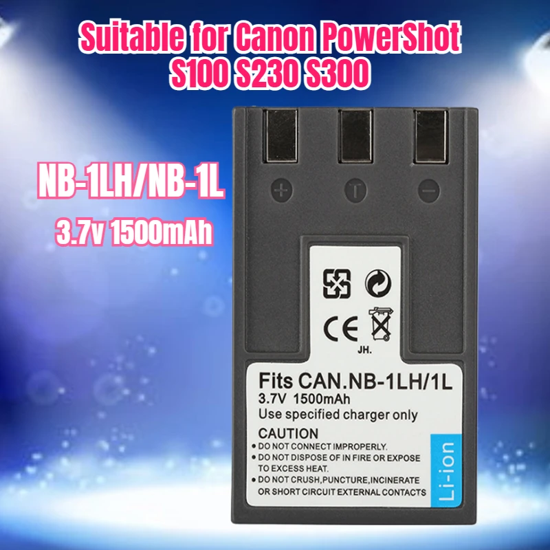 

1500mAh NB-1L NB-1LH Battery for Canon PowerShot S100 S110 S200 S230 S300 S400 S410 S500 S530 IXUS 300 320 330 400 430 500 V2 V3