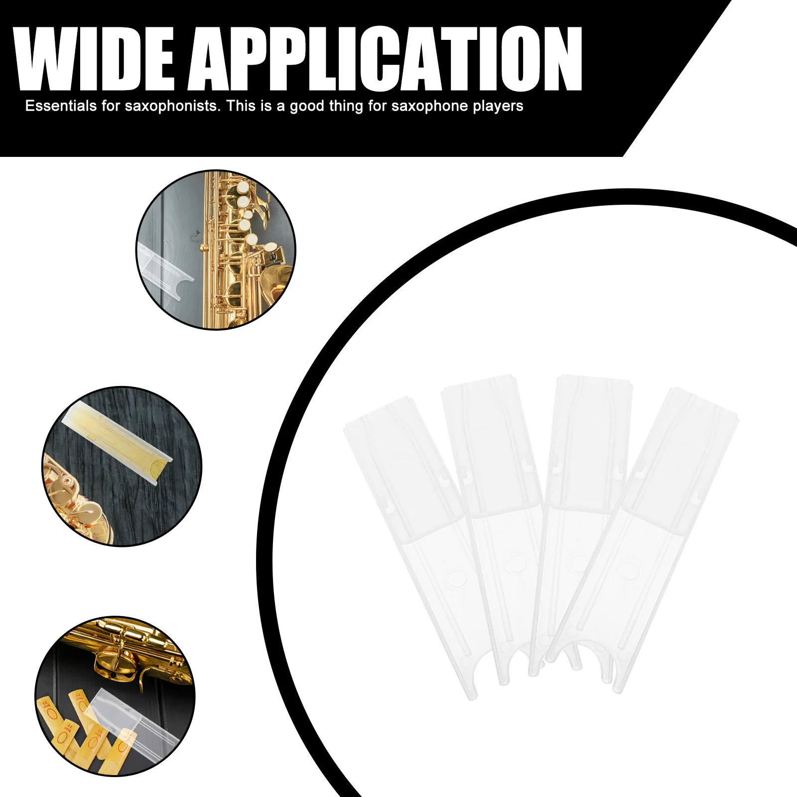 

4pcs Saxophone Reed Case Clarinet Reed Storage Box Abs Durable Ventilated Design Moisture Prevention For Alto Sax Players