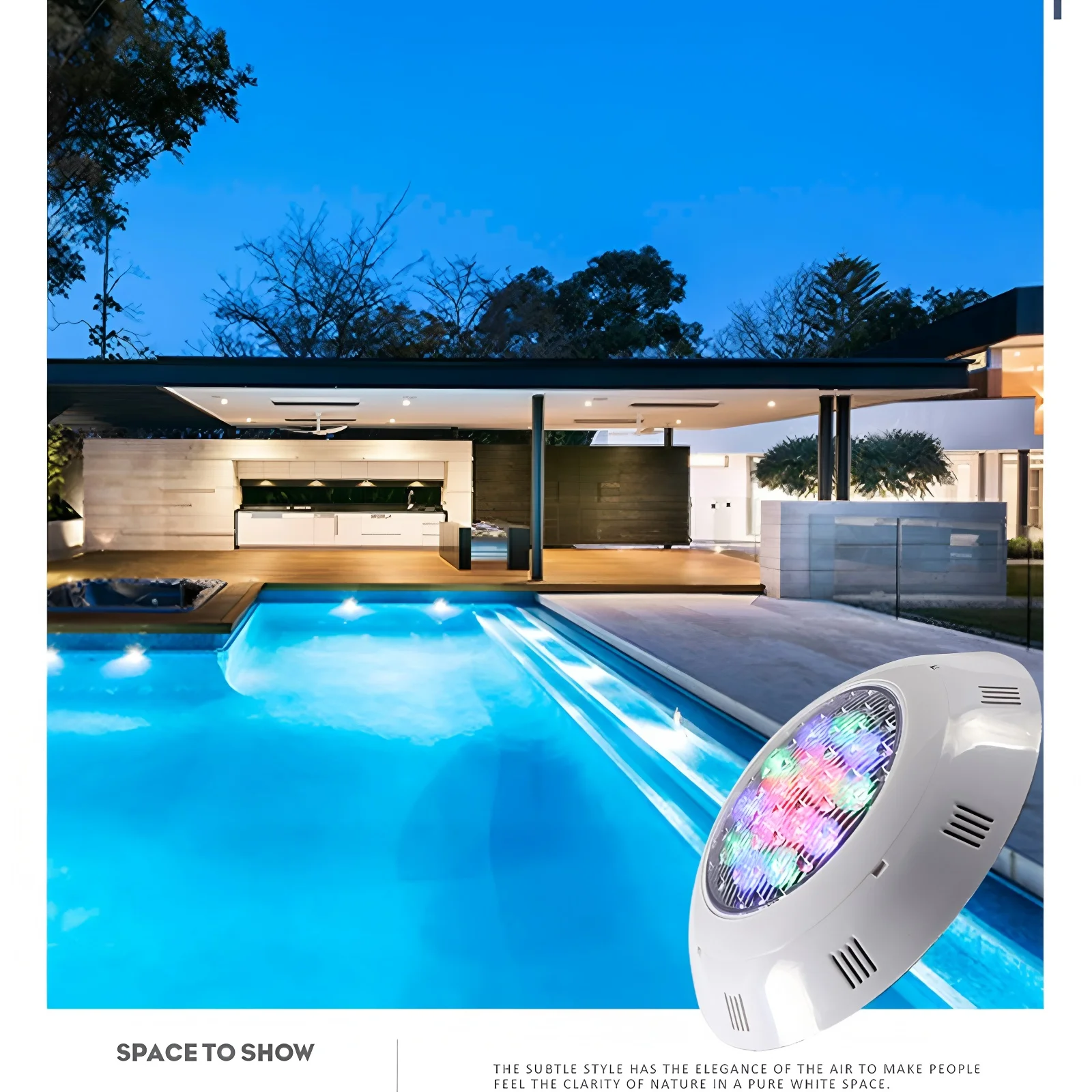 RGB Pool Light Safe and Energy-saving IP68 Waterproof LED Lamp Pool with Remote Control Underwater Colorful Light Swimming Pool