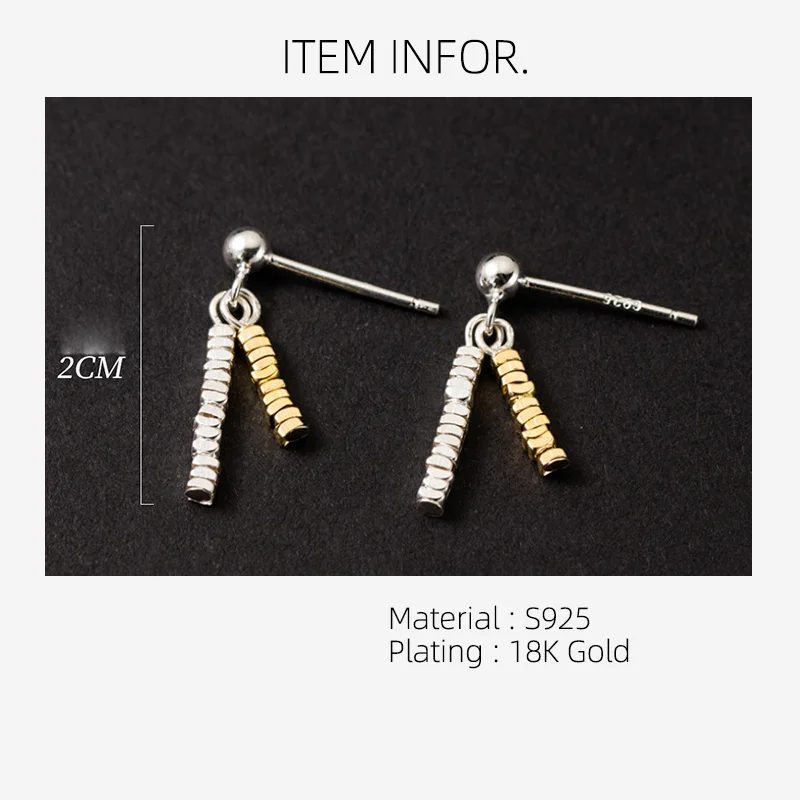 La Monada Stud Earrings For Women Silver 925 Hanging Drop Irregular Bead Color Block Earrings Jewelry Stud Earrings 925 Silver