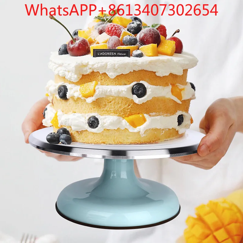 10/12 inch aluminum alloy cake turntable cake baking tool piping turntable commercial cake anti-skid piping rack (1PCS)