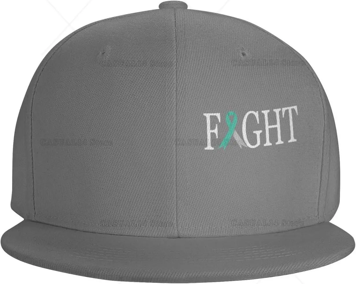 Fight Cervical Cancer Awareness Flat Cap Classic Adjustable Baseball Caps for Men Women Gray