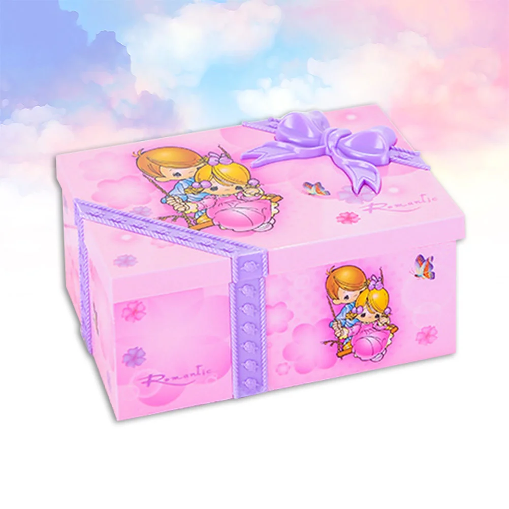 1PC Music Dancing Girl Jewelry Box Exquisite Eight-tone Jewelry Box Portable Jewelry Storage Case Delicate Plastic Jewelry Box C