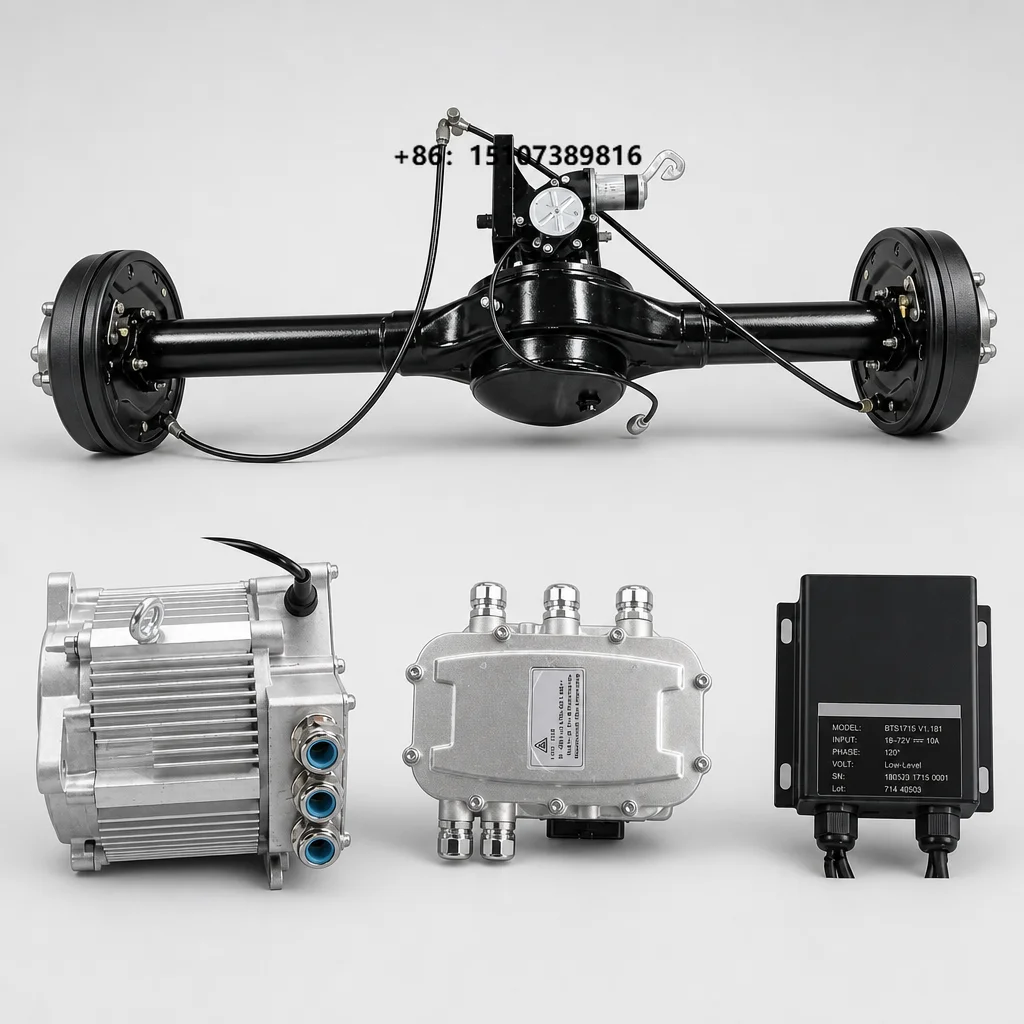 GOLDGUN 5KW Three Wheeled Vehicle Electric Drive Bridge Two Stage Axle Assembly Semi Floating Rear Axle 48V 72V for Mini Trucks