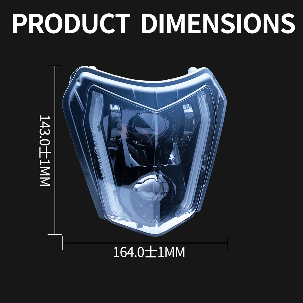 المصباح الأمامي للدراجة الترابية، مصباح LED DOT مع شعاع عالي ومنخفض DRL، لدراجة نارية إندورو ATV EXC XCW SXF SX 125 250 300 350