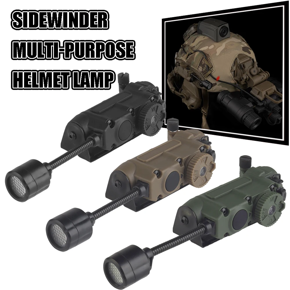 

Tactical Helmet Light with Flexible Stalk 76Lumen Airsoft Survival Signal Light with Helmet Clip Arc Rail Mount for Molle System