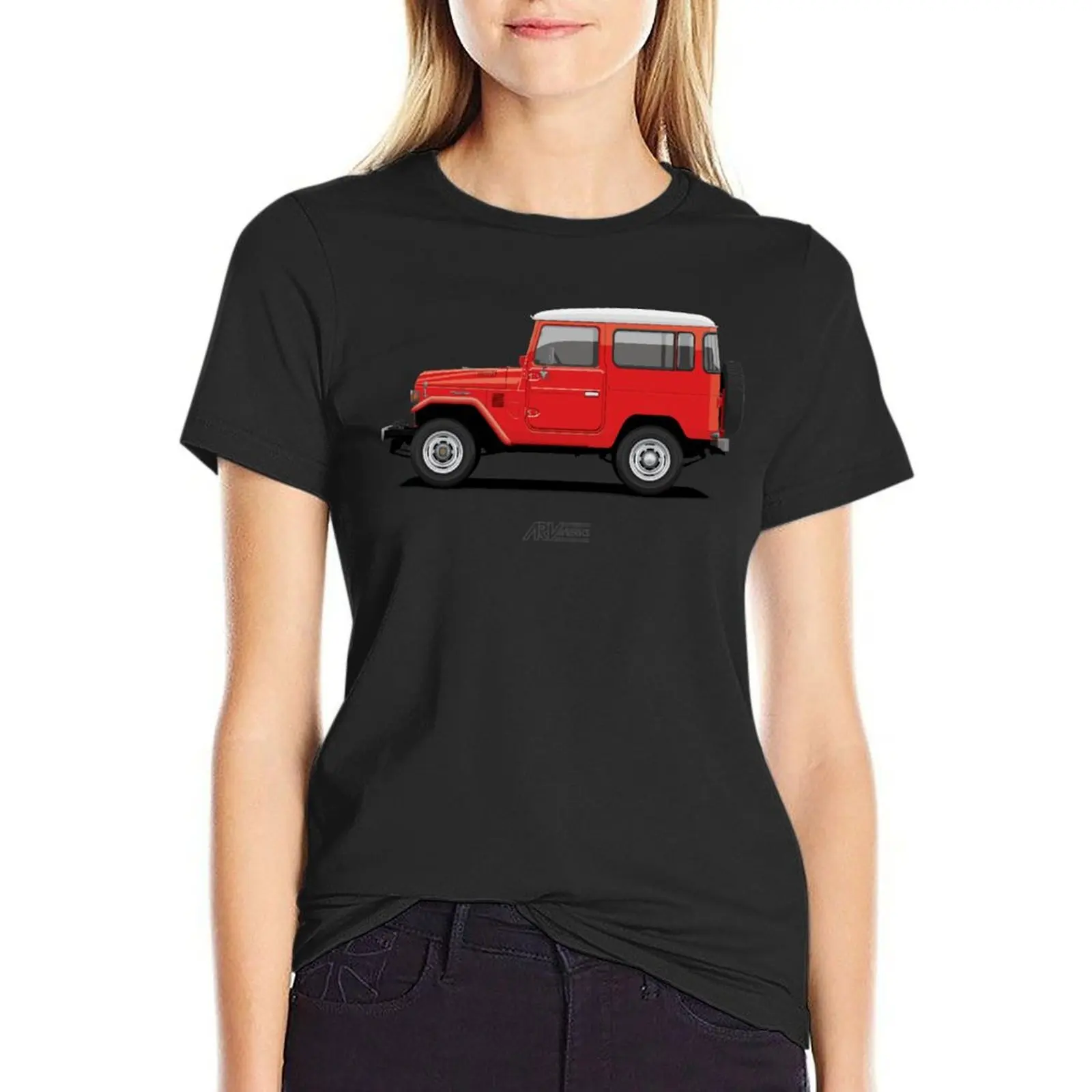 Land Cruiser FJ40 HardTop Red T-Shirt Blouse funny tees aesthetic clothes oversized workout shirts for Women